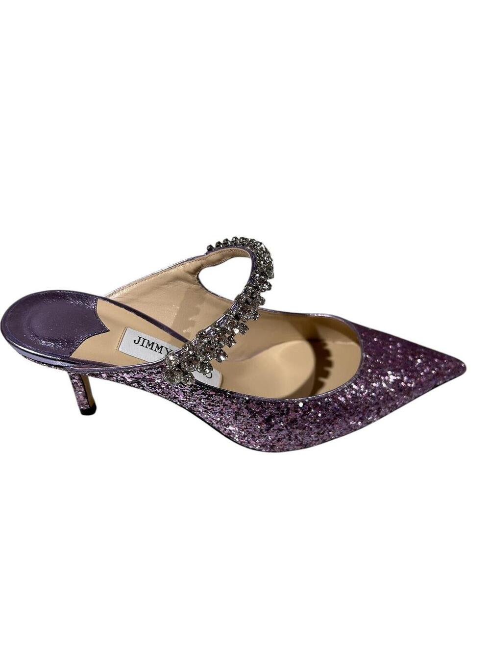 Jimmy Choo Bing Crystal Strap Mules(PLEASE REQUEST YOUR SIZE BEFORE PURCHASING)